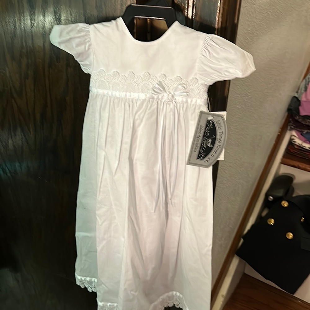 NWT Little Things Mean a Lot Baptism gown & hat